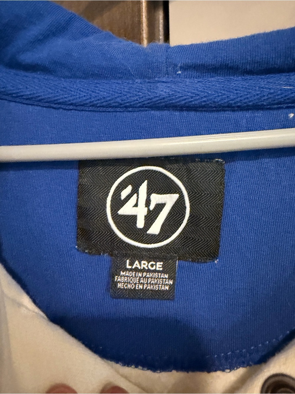'47 Blue and Cream Pullover Hoodie - Branded Collar Tag - Picture 2 of 3